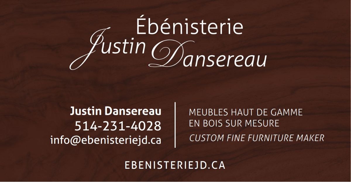Bannière Ébénisterie Justin Dansereau